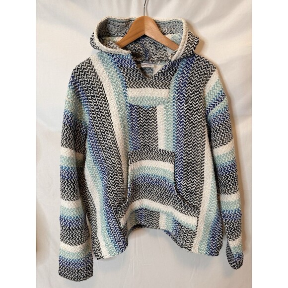 Ron Jon Surf Shop Baja Hoodie Poncho Pullover Blanket Knitted Mexico Size M - Picture 1 of 7